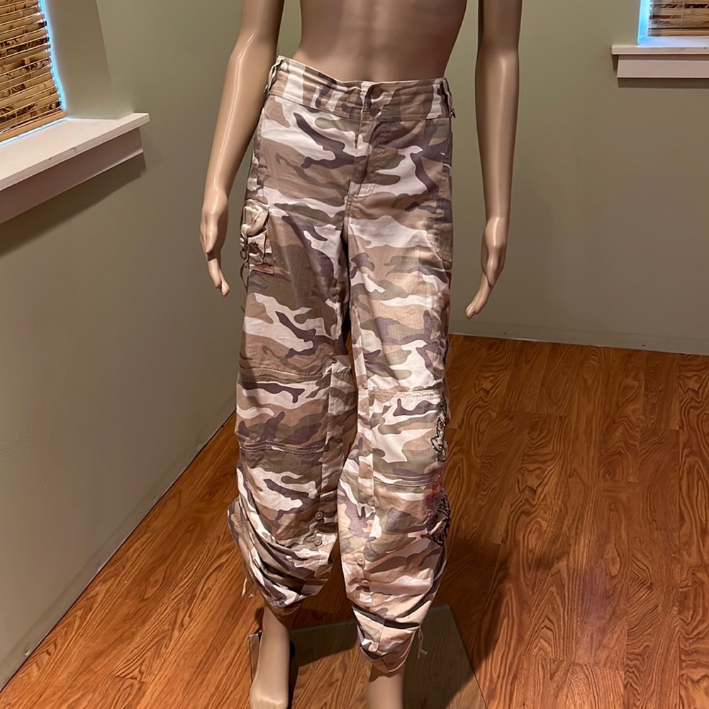 Venus Camouflage Cargo Pants With Embroidery Size 14